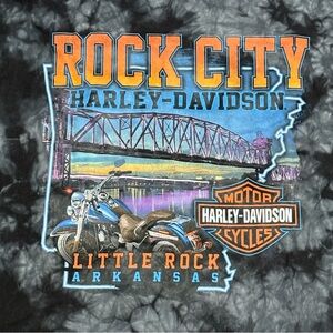 Harley Davidson Motorcycles Little Rock City Arkansas Tie-Dye T-Shirt Sz M